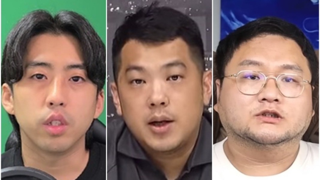 유튜버 전국진(왼쪽부터), 카라큘라, 구제역. [유튜브 캡처]